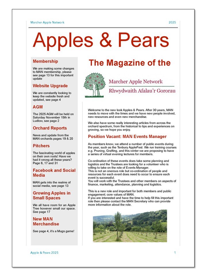 Apples & Pears Magazine: for members of MAN - £2 incl postage (UK) enter MAN website password in ''Coupon Code" to get this price